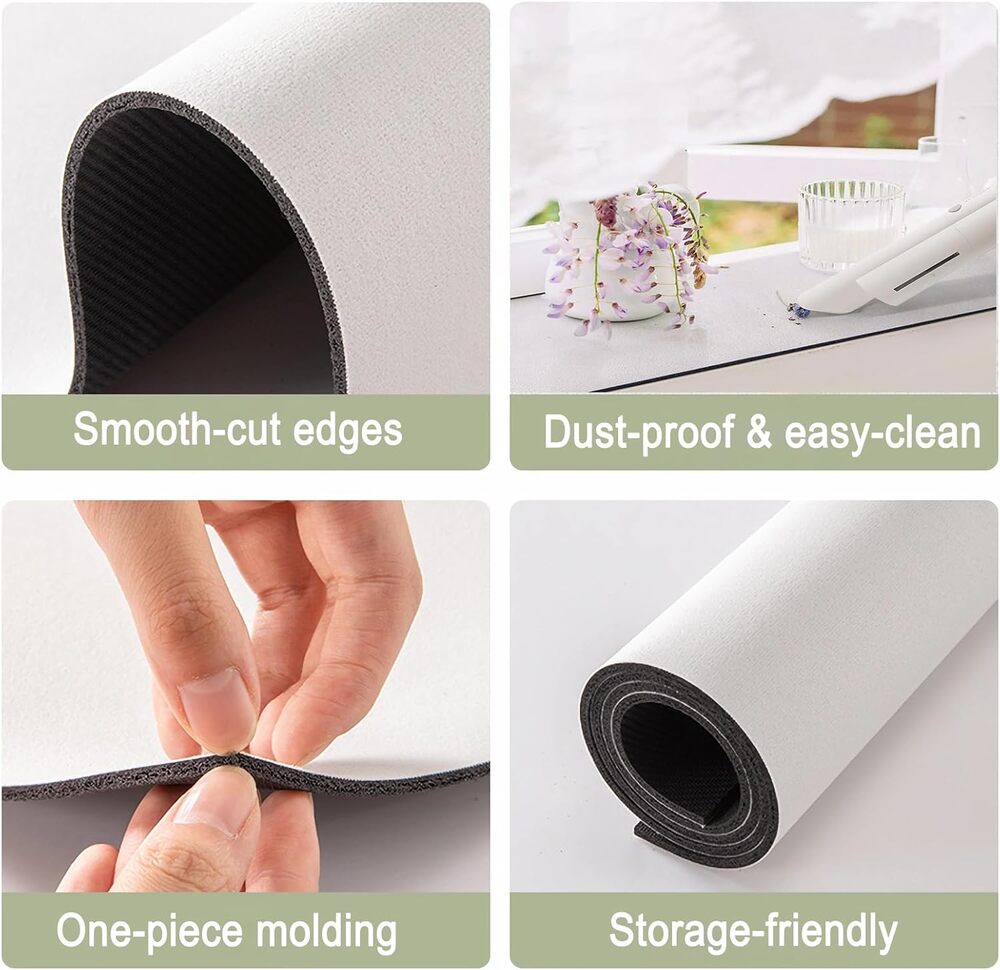 Window Sill Mat, Dustproof, Absorbent & Waterproof Protector for Bay Windows